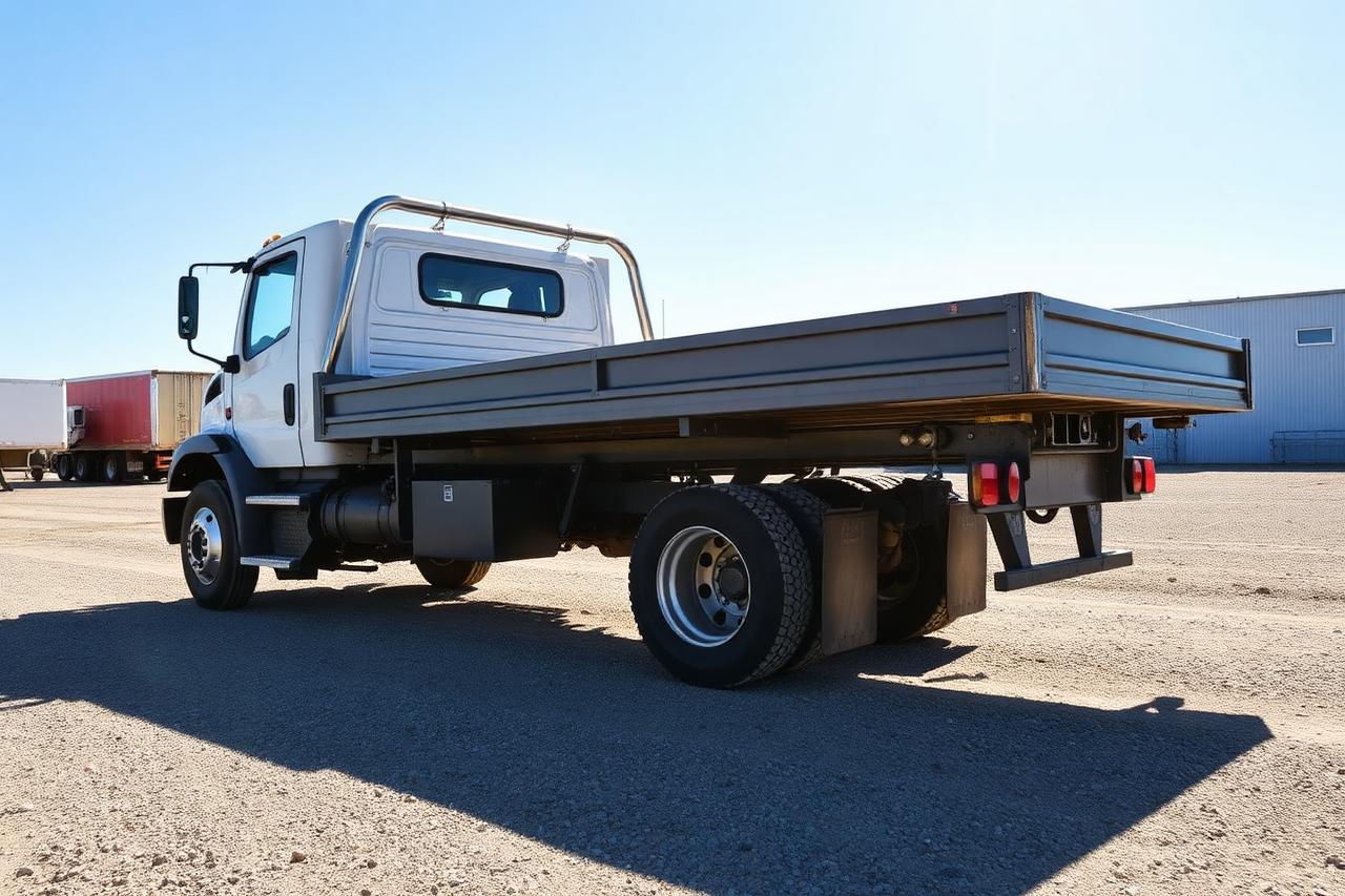 Tilt tray truck with steel deck