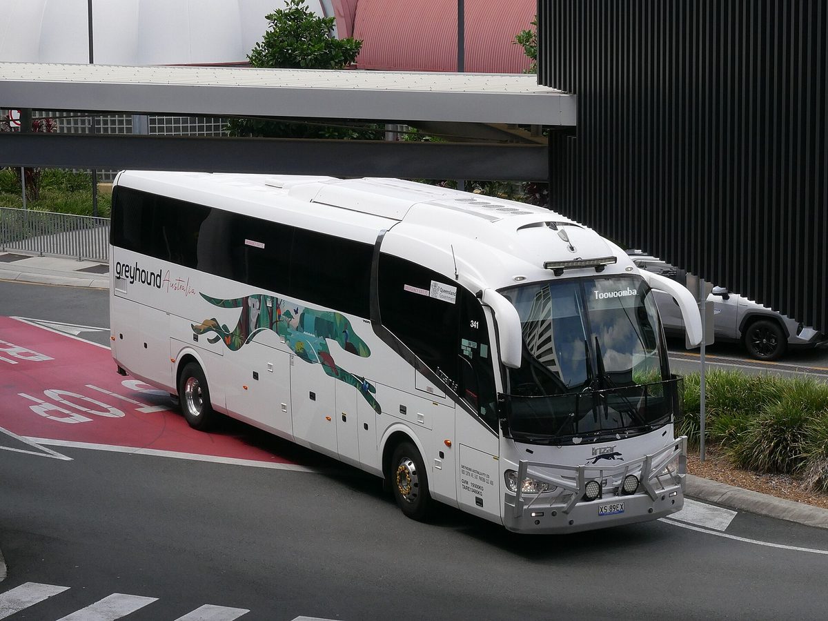 Full-size touring coach in Australia